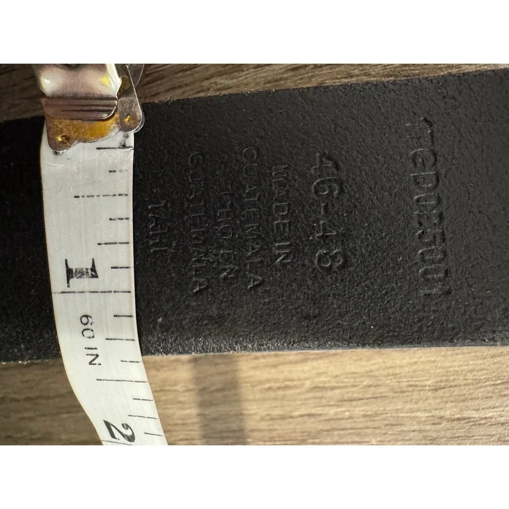 Genuine Dickies Mens Black Leather‎ Belt Silver Buckle 46-48
